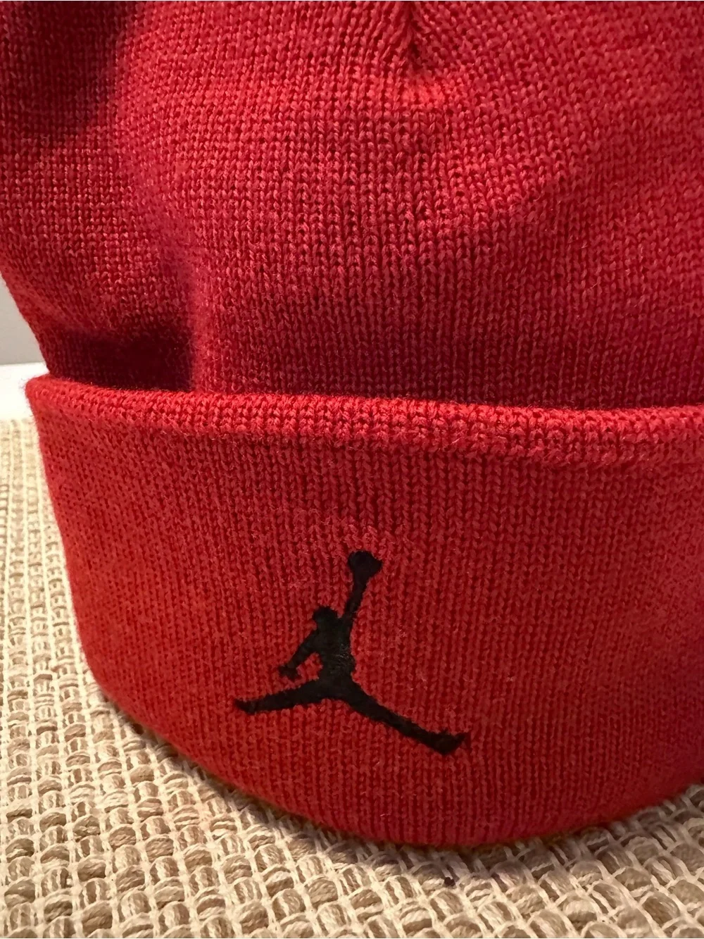 Jordan Beanie Hat with Metal Jumpman Logo Gym Red Mens Unisex